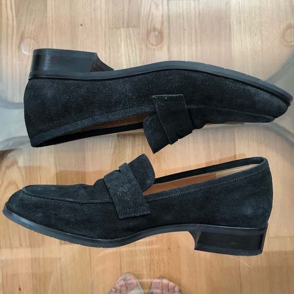 Aquatalia Black Pebbled Suede Loafers - Picture 3 of 10